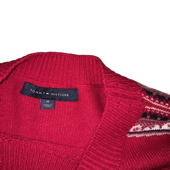 Tommy Hilfiger Red and White Patterned Sweater - Picture 11 of 14